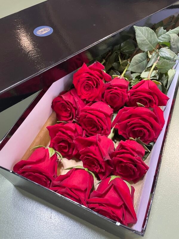 Valentine’s Day red rose box with elegant wrapping, perfect for romantic gifting in North Strathfield, Sydney