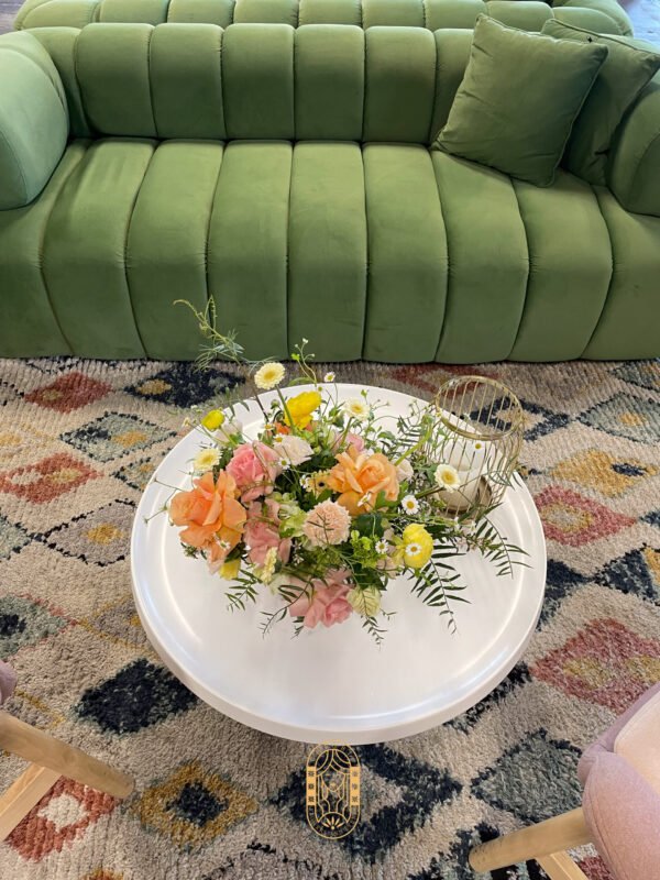 Yellow and peach flower arrangement designed as a thoughtful gift in Sydney