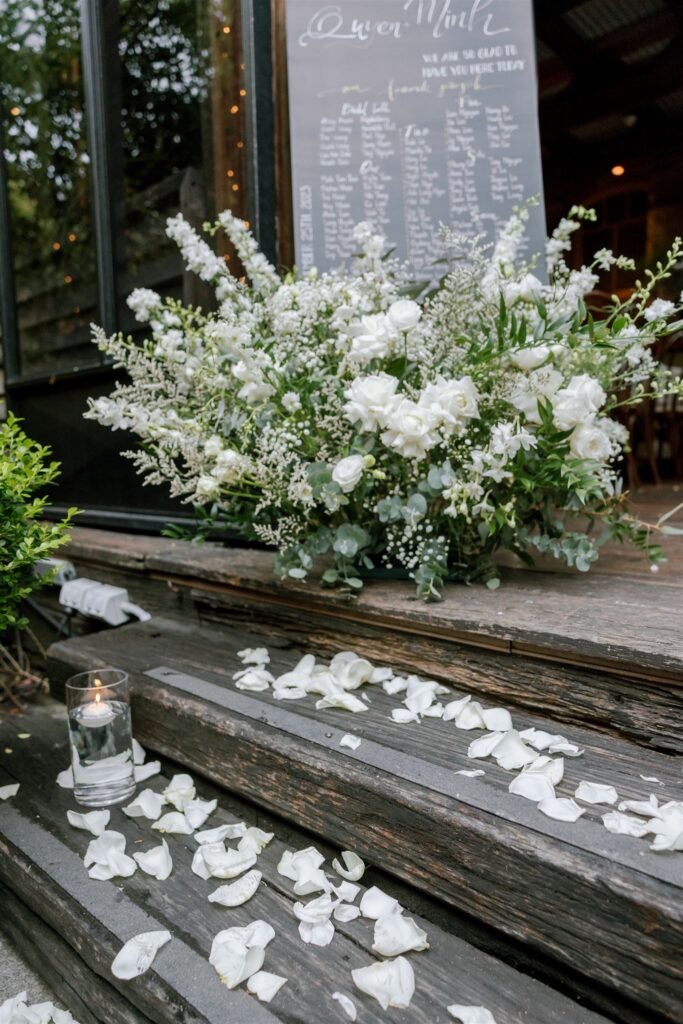 elegant wedding flowers at Sydney romantic garden wedding