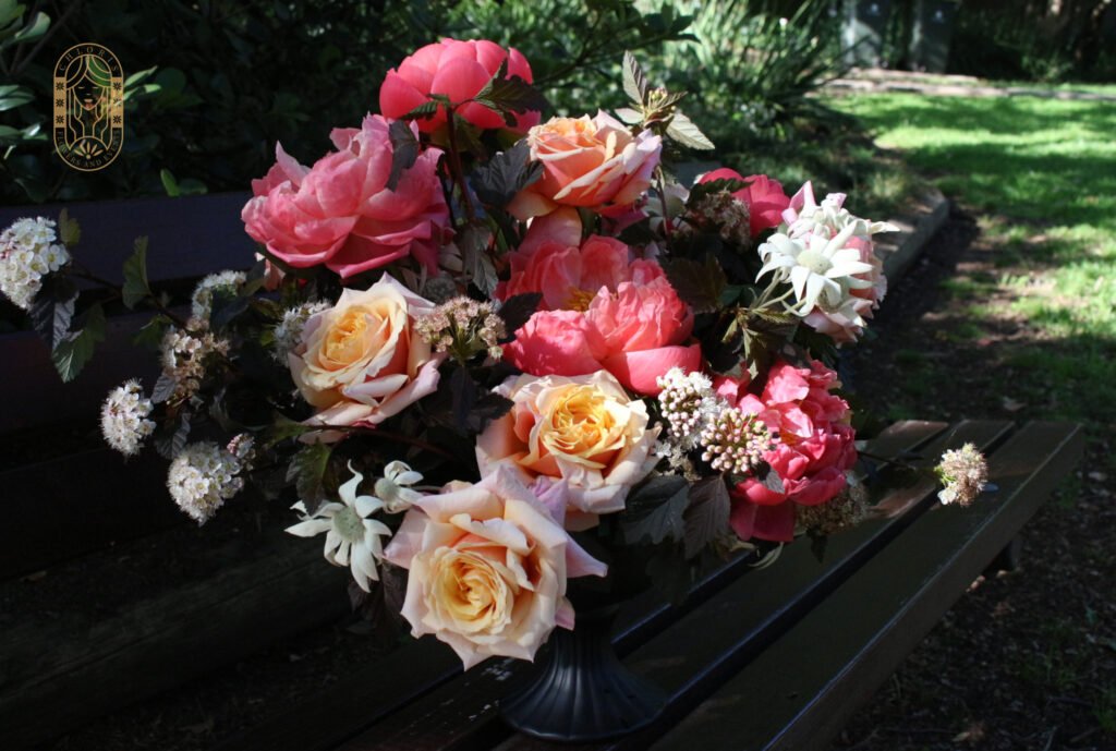 elegant wedding flowers at Sydney romantic garden wedding